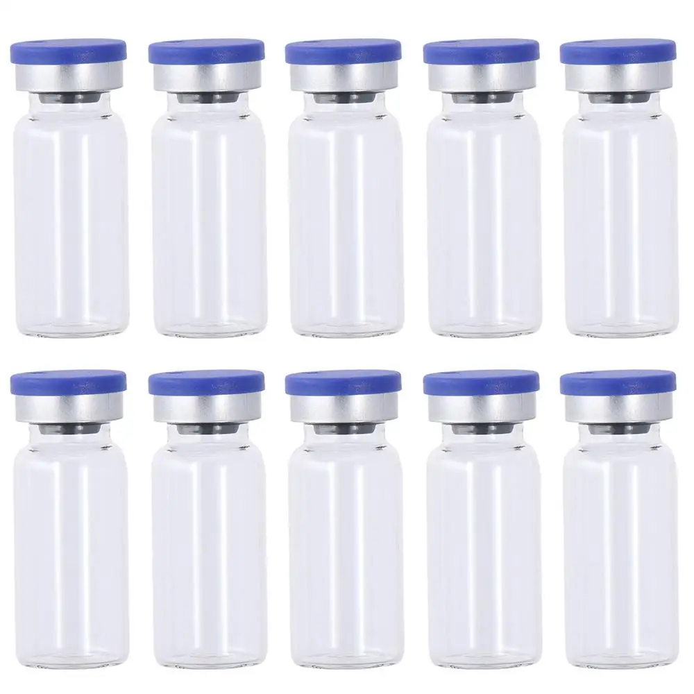 Transparent 10ml Glass Bottle Practical Refillable Container Lab Sample Vial for 10Pcs Lab