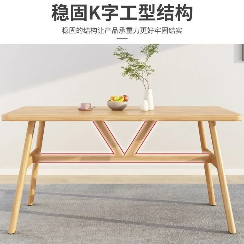 for Small Apartment Modern Simple Rectangular Dining Table and Chairs Set Household Commercial Fast Food Restaurant Table