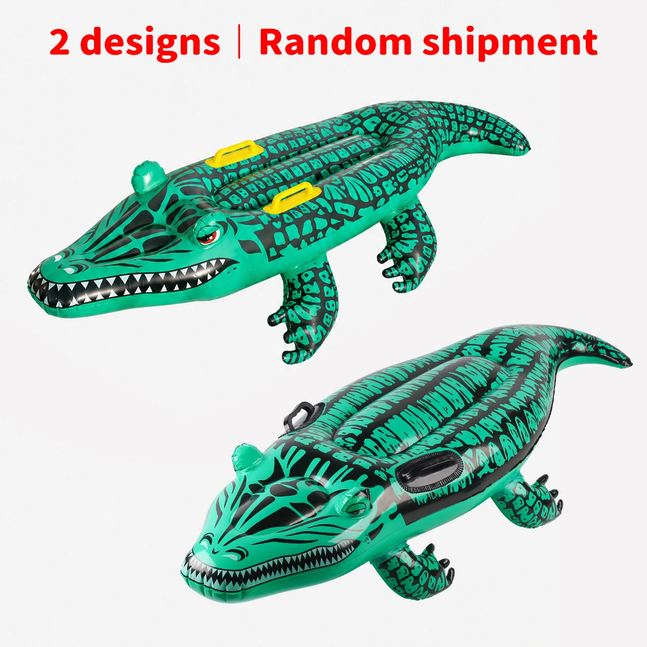 1PC Adventure-Ready Crocodile Inflatable Ride-on with Handles, Summer Thickened Pool Float