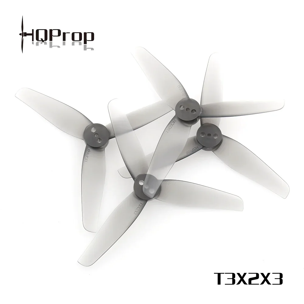 20PCS/10Pairs HQ Durable Prop T3X2X3 Cyan Grey CW CCW 3inch 3blade Poly Carbonate Propeller Compatible with FlyFishRC FPV Frame