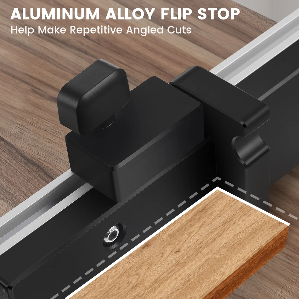 Messing handvat 450 mm 27-hoek verstekmeter met doos gezamenlijke Jig Track Stop tafelzaag Router verstekmeter zaagmontage liniaal