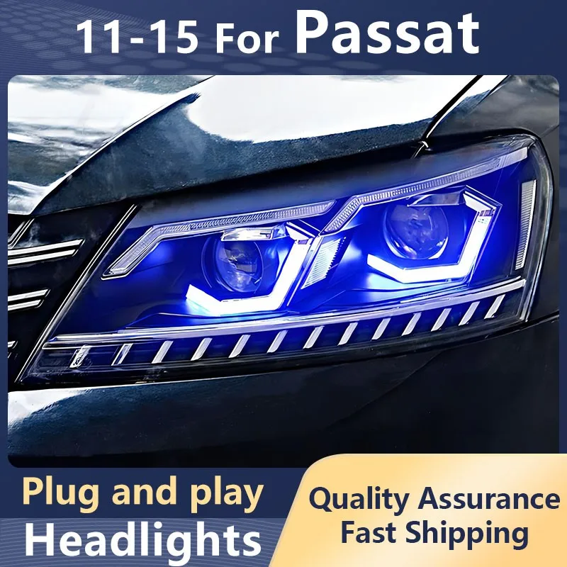 

New Style Car for Volkswagen Passat US B7 2011-2015 LED Headlights DRL Dynamic Turn Signal Projector Lens Head Lamp Accessories