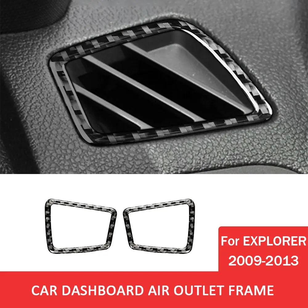 

Car Dashboard Air Outlet Decorative Frame Carbon Fiber Trim Sticker for Ford Explorer 2009-2013 Auto Interior Accessories