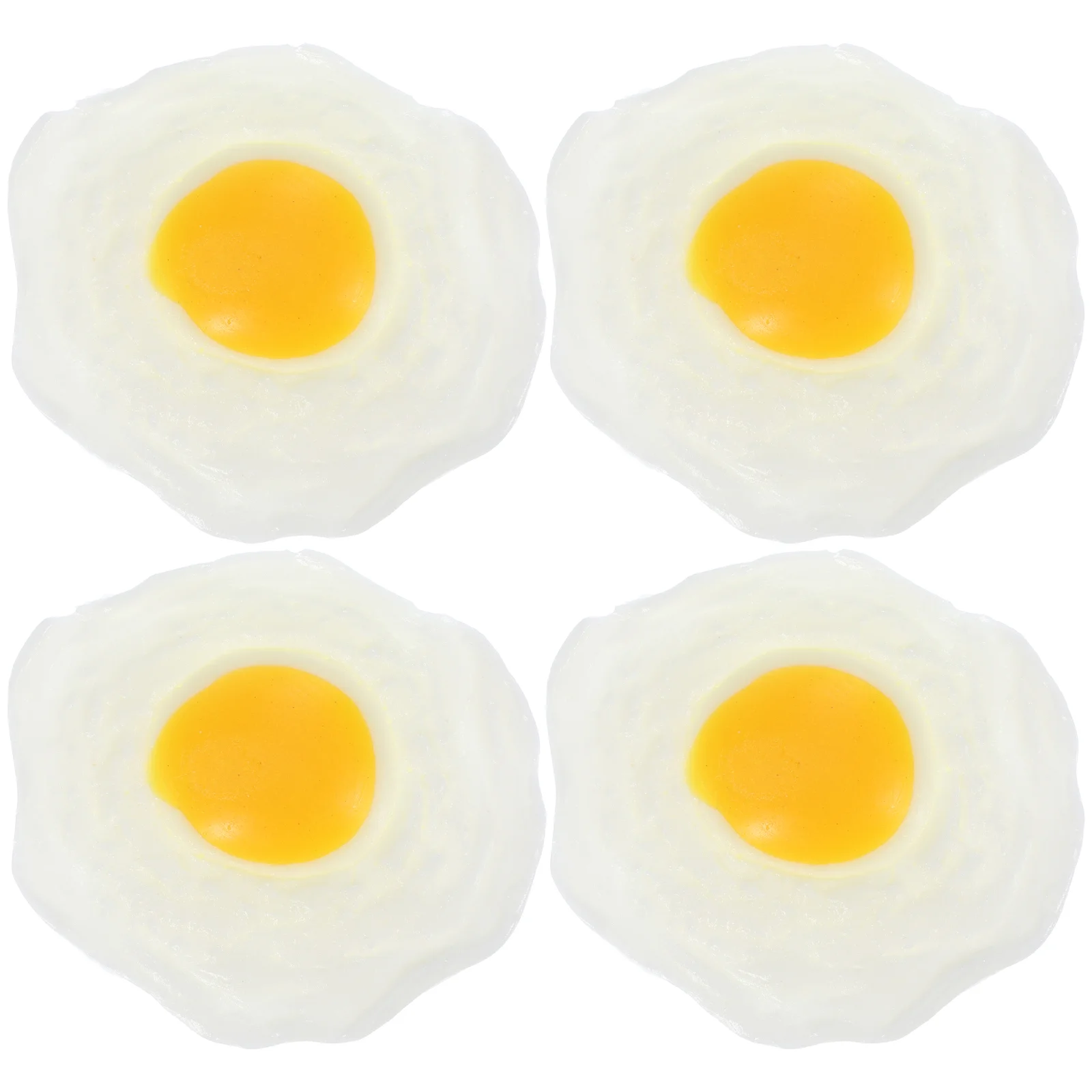 4 Pcs Poached Omelette Artificial Fried Eggs Toy Pranking Playthings Toys Tricky Vent Anti-stress Favors