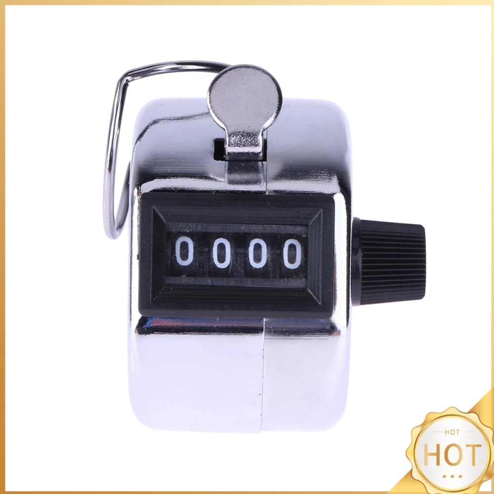 4 Digit Mechanical Tally Counter with Metal Lap Hand Held Clicker for Soccer Golf Warehouse Counting Device