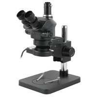 Eakins 7-50X Zoom Simul-Focal Trinocular Stereo Microscope 1/1CTV C Mount Camera Adapter Base Stand For Phone Repair PCB Solder