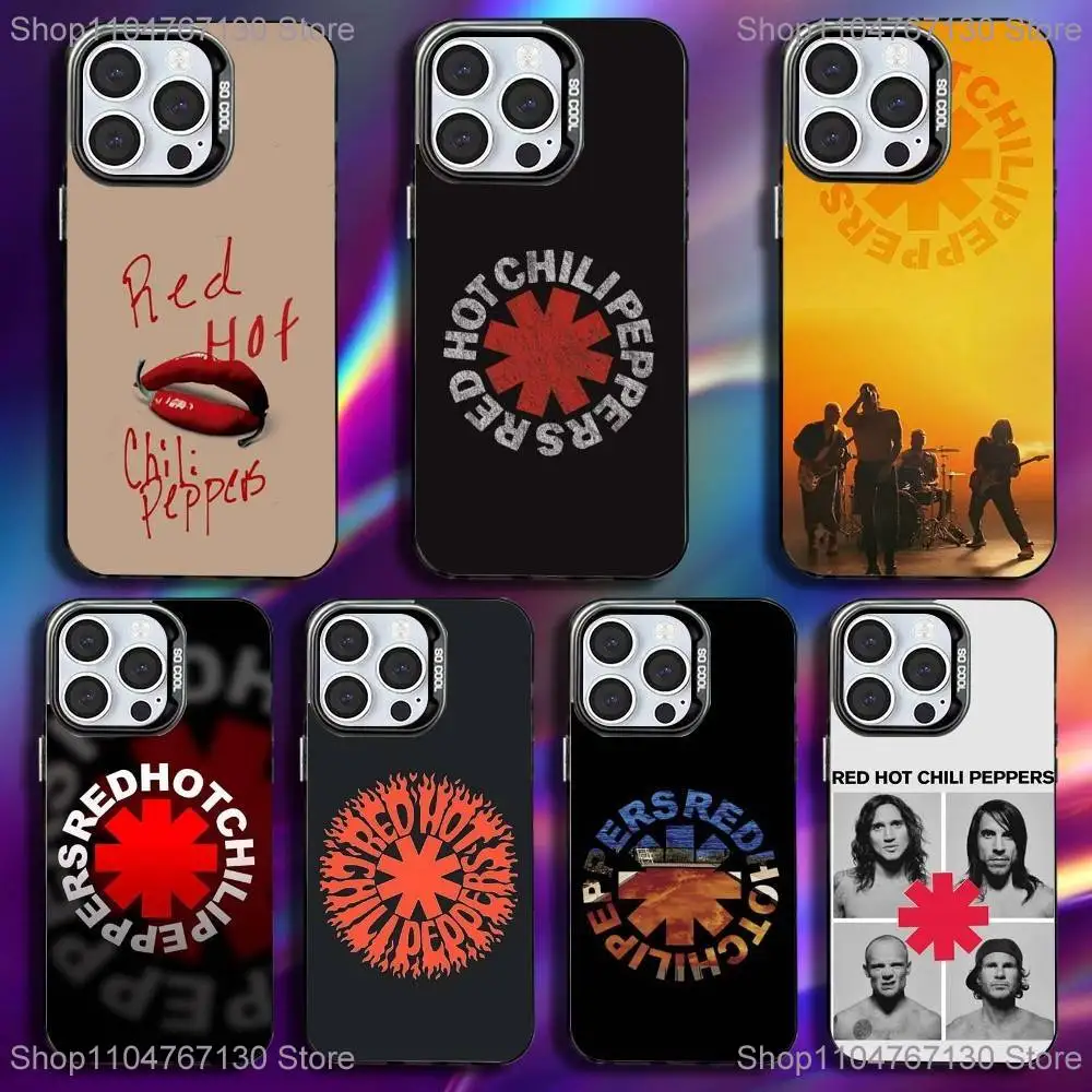

R-Red Hot C-Chili Peppers Band Phone Case For iPhone 16,15,14,13,12,11,Pro,Max,Plus,Mini,XS,SE Anti Fall Black Matte Hard Bumper