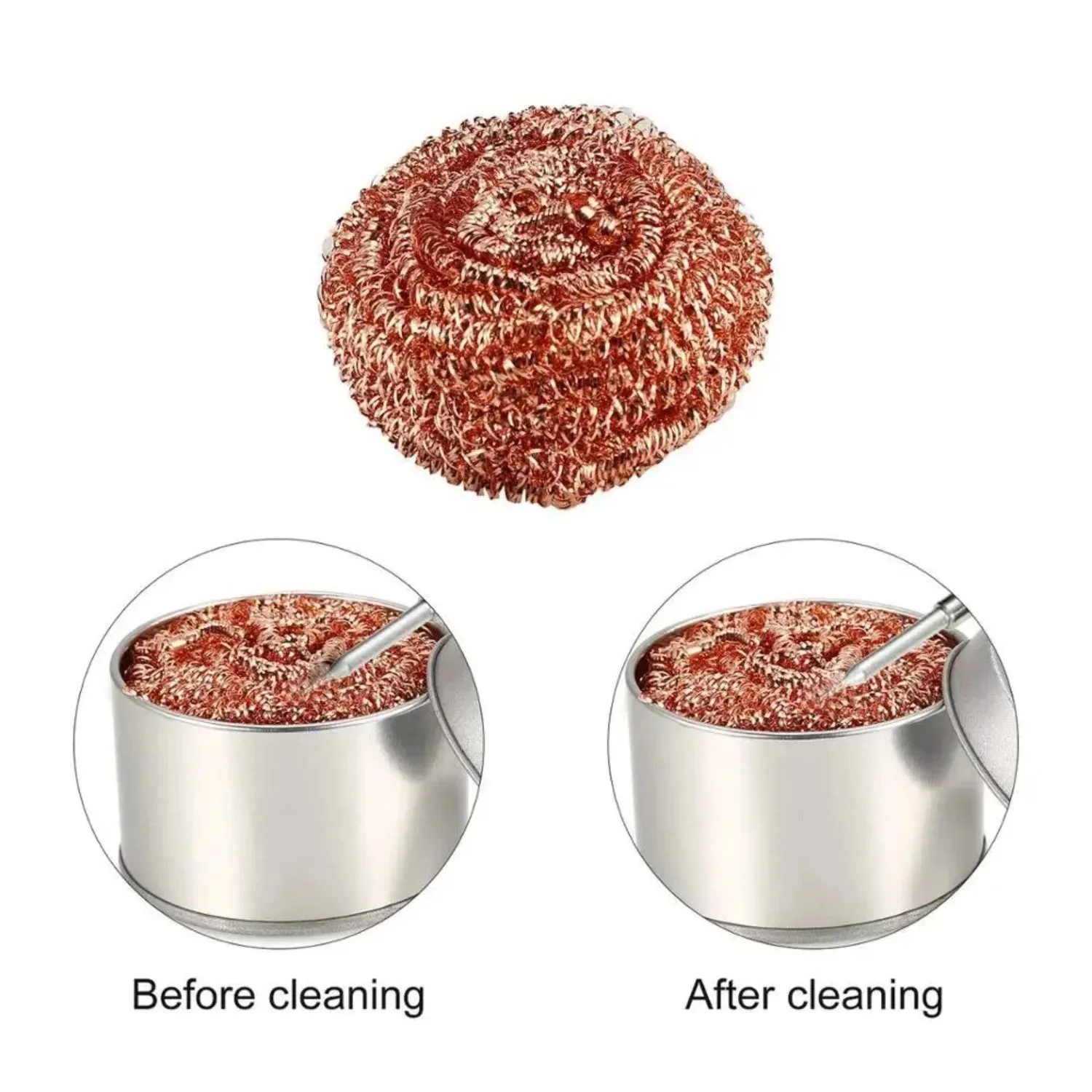 Soldering Iron Tip Cleaner with Rapid Tin Ball Removal Solder Tip Cleaning Wire Ball for Efficient Soldering Iron Mouth Cleaning