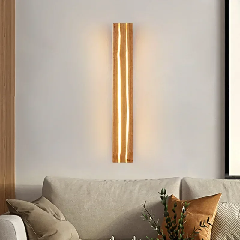 Nordic Cracked Wood Wall  Modern Interior Bedside Lamp For Living Room Hallway office decoration