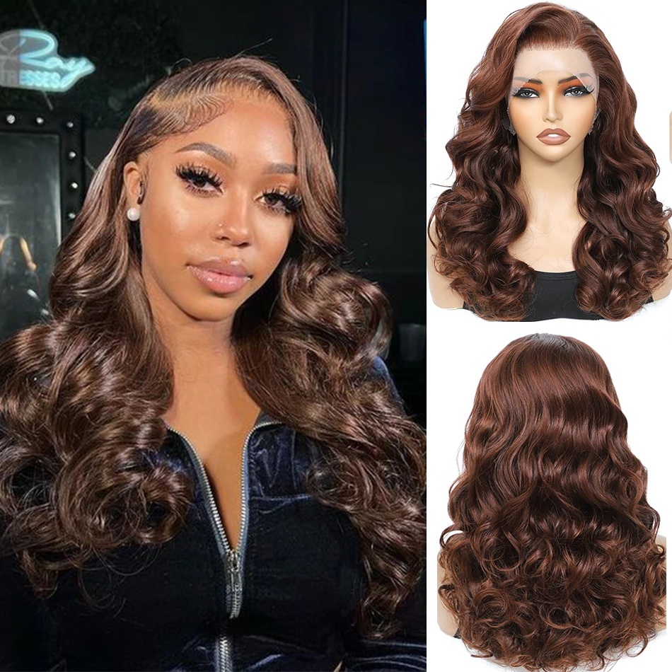

100% Raw Virgin Human Hair Double Drawn Bouncy Loose Wave 13X4 Lace Frontal Wigs 250 Density Ombre Body Wave HD Lace Front Wigs