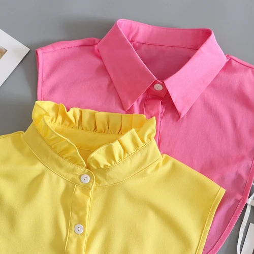Cuello falso Vintage para mujer, cuello desmontable para camisa, Color sólido, accesorios de ropa, Color blanco