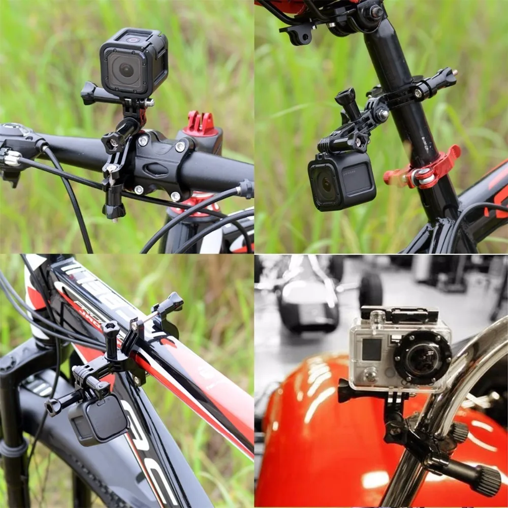 Support de guidon de vélo Hurbike pour GoPro Fore11, 5, 4, tige de dégager, pince de poteau, Xiaomi Yi, Sjcam, DJI, accessoires de caméra de sport