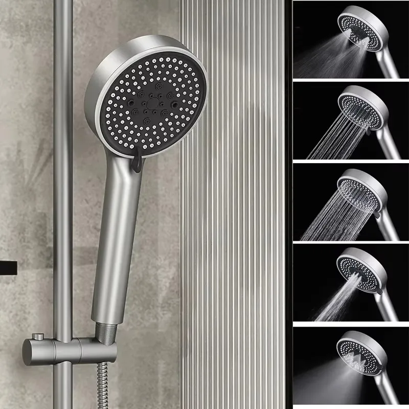 

5 Modes 12cm Big Panel Shower Head Water Saving High Pressure Adjustable Shower Head Spray Nozzle Massage Rainfall Bathroom