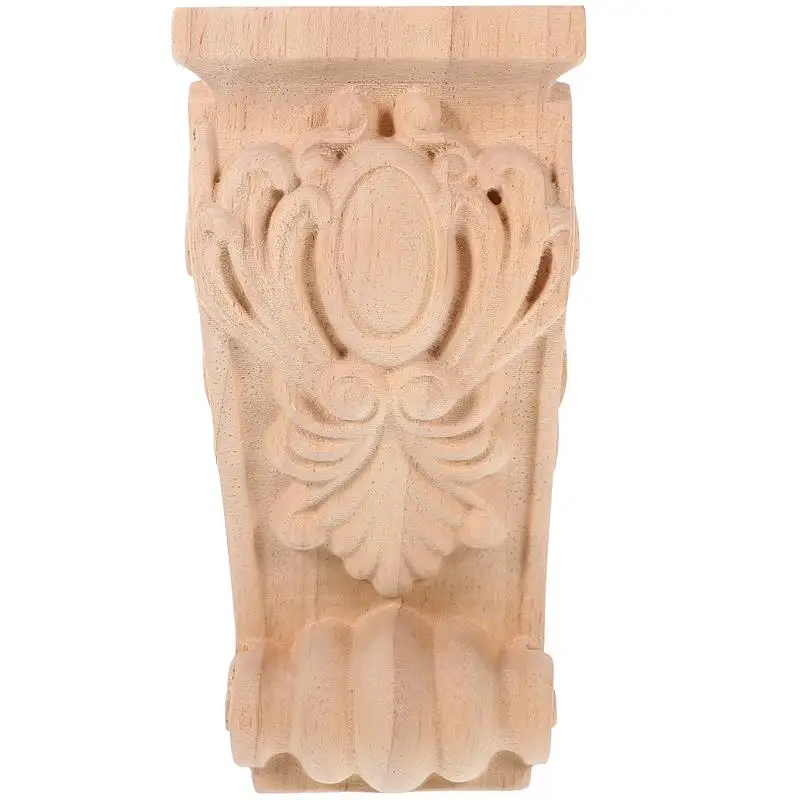 European Style Woodcarving Corbel Rustic Decal Corner Appliques Frame Wall Furniture Crafts Home Decoration