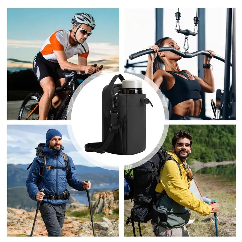 حقيبة زجاجات مغناطيسية لصالة الألعاب الرياضية حامل زجاجات المياه مع حزام سريع الوصول في صالة الألعاب الرياضية كيس التخزين للمشي لمسافات طويلة والتخييم وركوب الدراجات