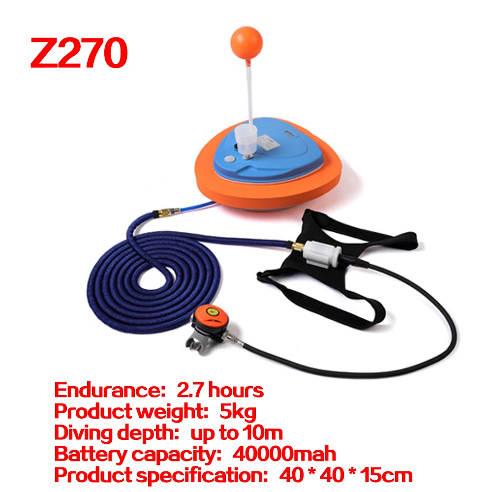 2024 New Diving Ventilator Portable for Underwater Scuba 2.7-5hours Deep 10 Meters Float Diving Device Rescue Fishing