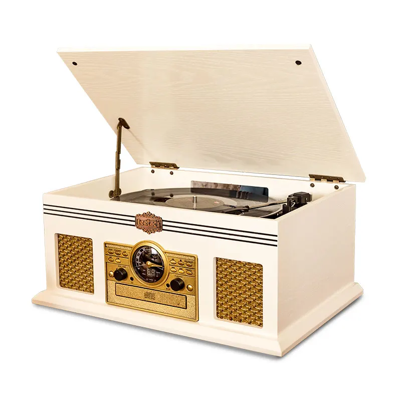 

Wooden Multi FM Analog Tuning/CD Player,Aux-in,Line-out,Blue-tooth and Built-in Stereo Speakers vinyl record player turntable