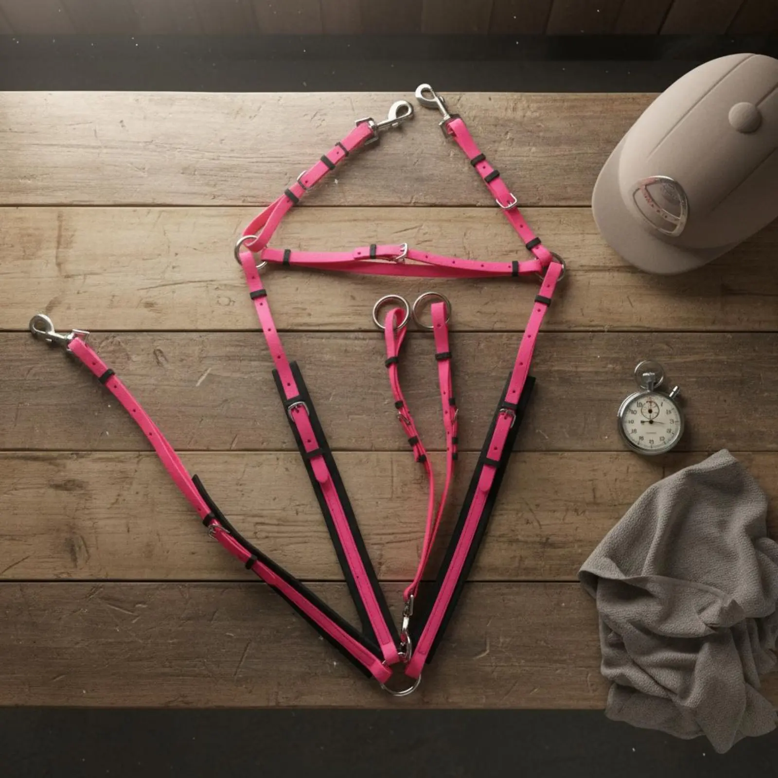 pvc-horse-tack-set-waterproof-breast-collar-horse-breast-collar-colorful-martingale-strap-wear-resistant-for-endurance-race