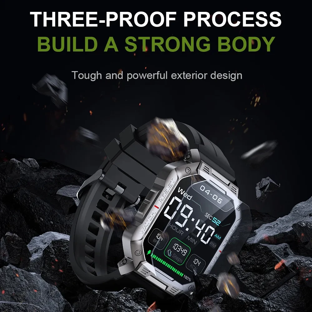 New Outdoor Sports Smart Watch Bluetooth Call Dynamic Heart Rate Blood Oxygen Waterproof Step Monitoring Watch HD Large Screen