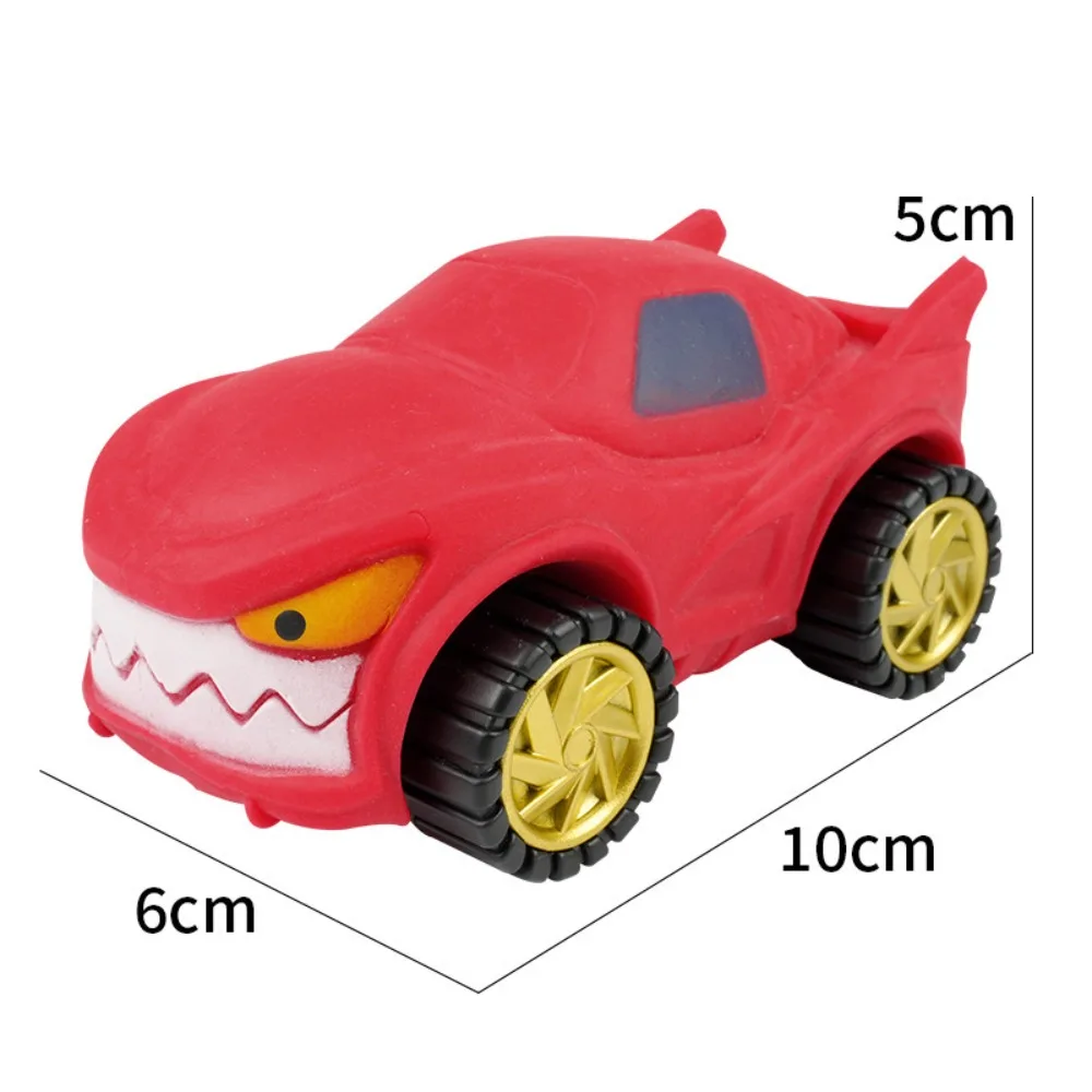 Squeeze Shark Stretch Car Toy with Wheel Elongate Stretching Car Sliding Toy Soft High Elasticity Cartoon Fidget Toy