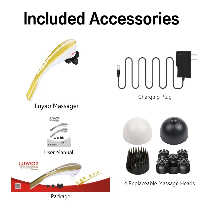 4 In 1 Wireless Rechargeable Electric Handheld Massage Stick Vibrating Vertebra Shoulder Back Neck Massager view 6