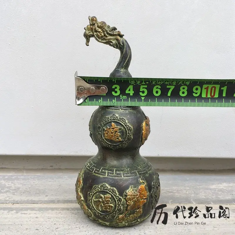 Bronze gilt lucky Nafu faucet gourd ornament town house lucky feng shui ornament