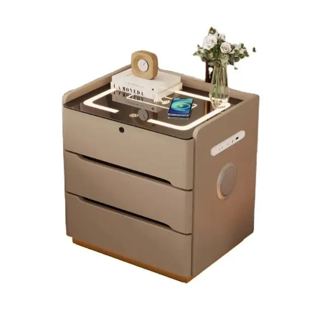 

#Floating Bedside Table Inductive Light Modern Lockable Smart Nightstand Simple Design Chargeable Assembled Apartment