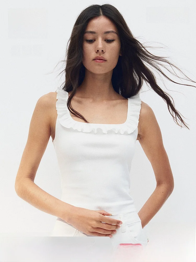 

Женский жилет Sweet Sle H & M, новый летний жилет 296487, тонкий хлопковый и спандекс, повседневный, удобный, дышащий