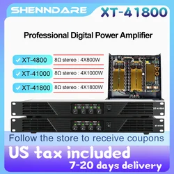 ShennDare XT-41800 4x1800W 8OHM Professional Digital Power Amplifier 4 Channel Line Array Speaker Amplifier DJ Subwoofer Amp