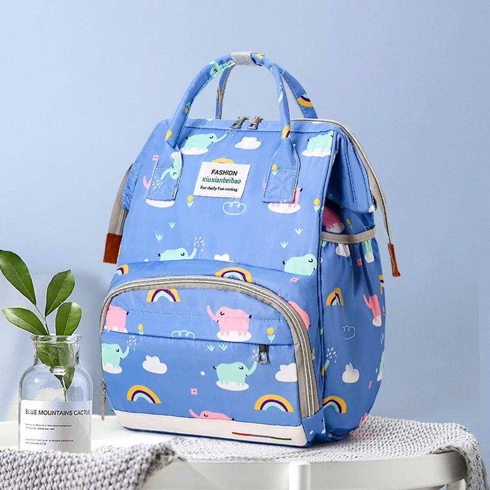 2024 New Large Capacity Mother Child Mom\'s Bag Outdoor Waterproof Oxford Fabric Backpack Baoma Baby Walking Bag Multi functional