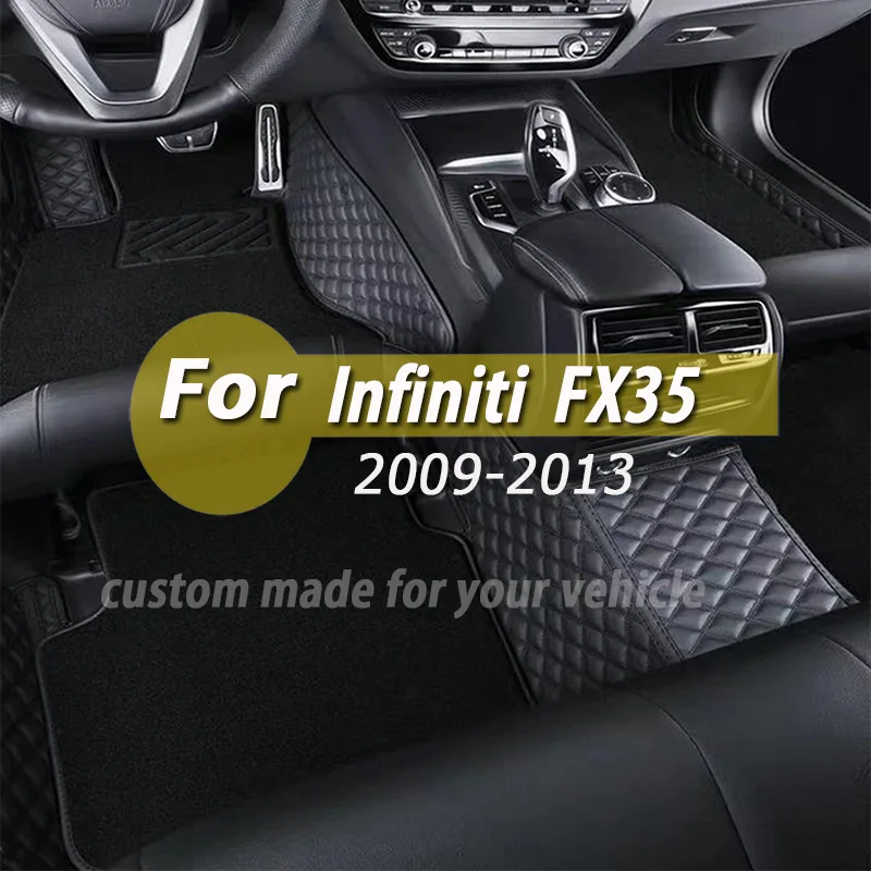 

Custom Made Leather Car Floor Mat For Infiniti FX35 2009 2010 2011 2012 2013 Interior Details Carpets Rugs Foot Pads Accessories