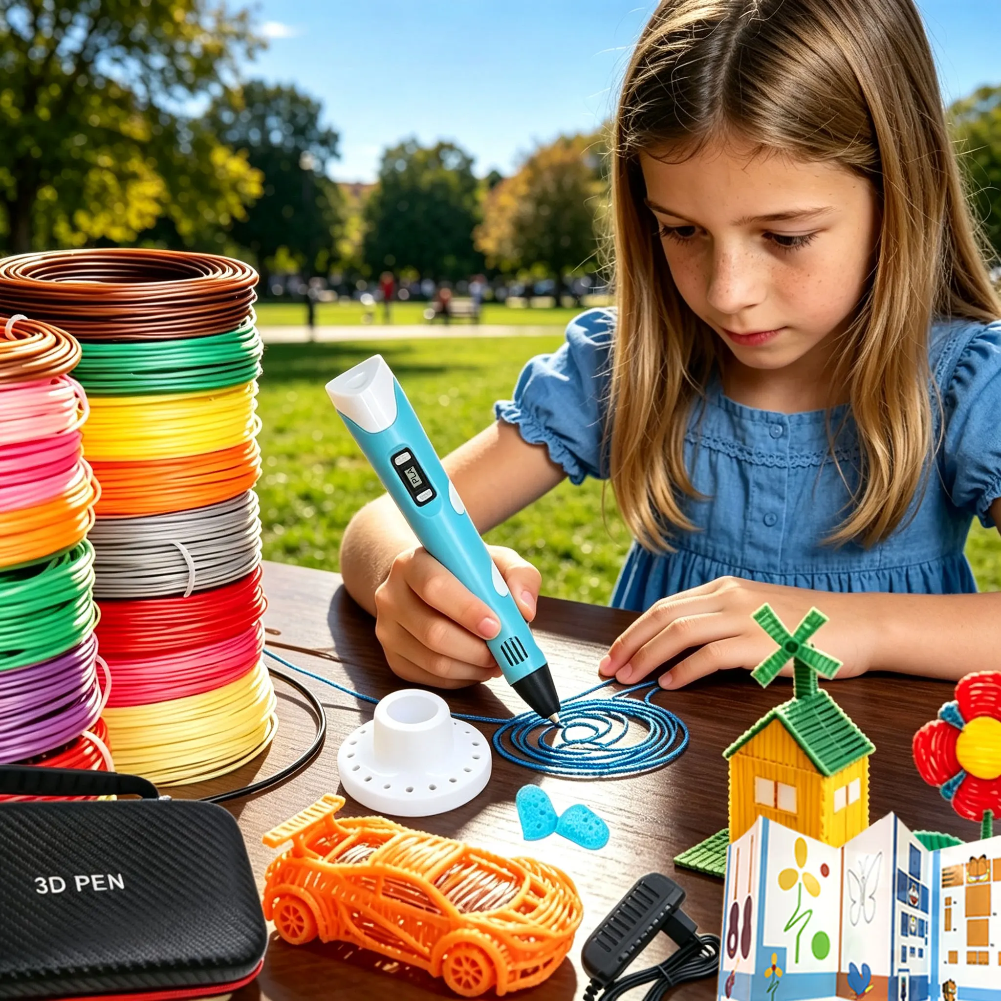 2026 Popular 3D Printing Pen with LED Display Power Adapter Travel Case PLA Filament Christmas Birthday Gift Loved by Children
