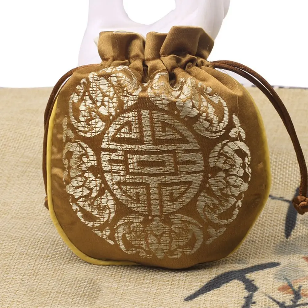 Bolsa de almacenamiento con cordón de flores florales, bolso de seda satinada, bolsa de embalaje de joyería, bolsa de cubo, bolsa de azúcar festiva