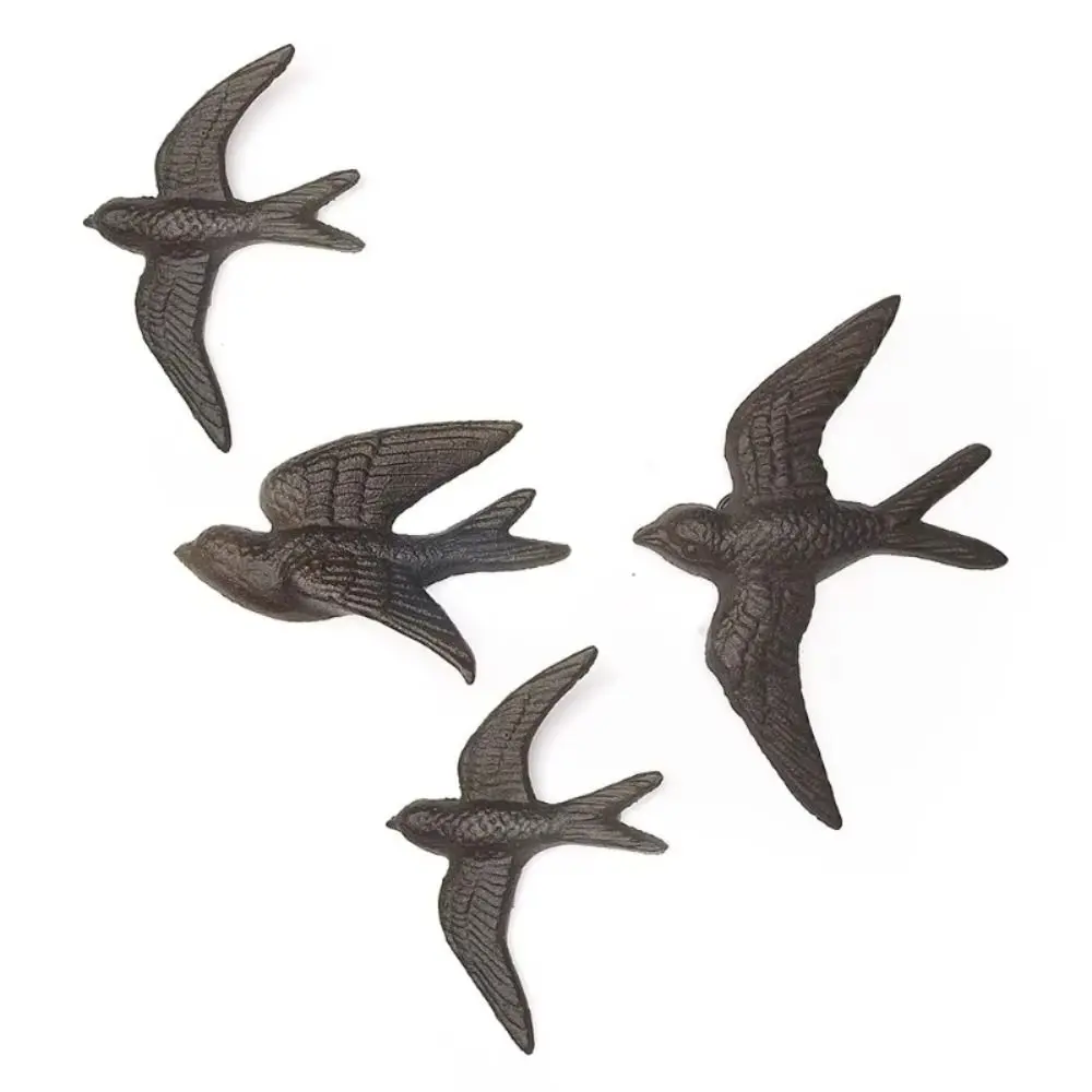 Retro Cast Iron Swallow Cast Iron Ornament Black DIY Decor Cast Iron Swallow Swallow Handicrafts Wall Decoration