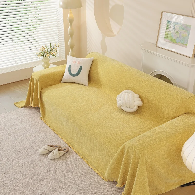 

2-Seat Chenille Couch Cover Herringbone Cat-Proof Full Coverage Simple Style【Multi-Color】