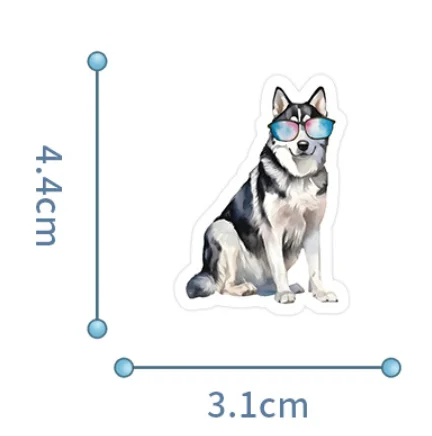 60 pieces of husky stickers - high-quality appearance level cute dog creative decorative stickers