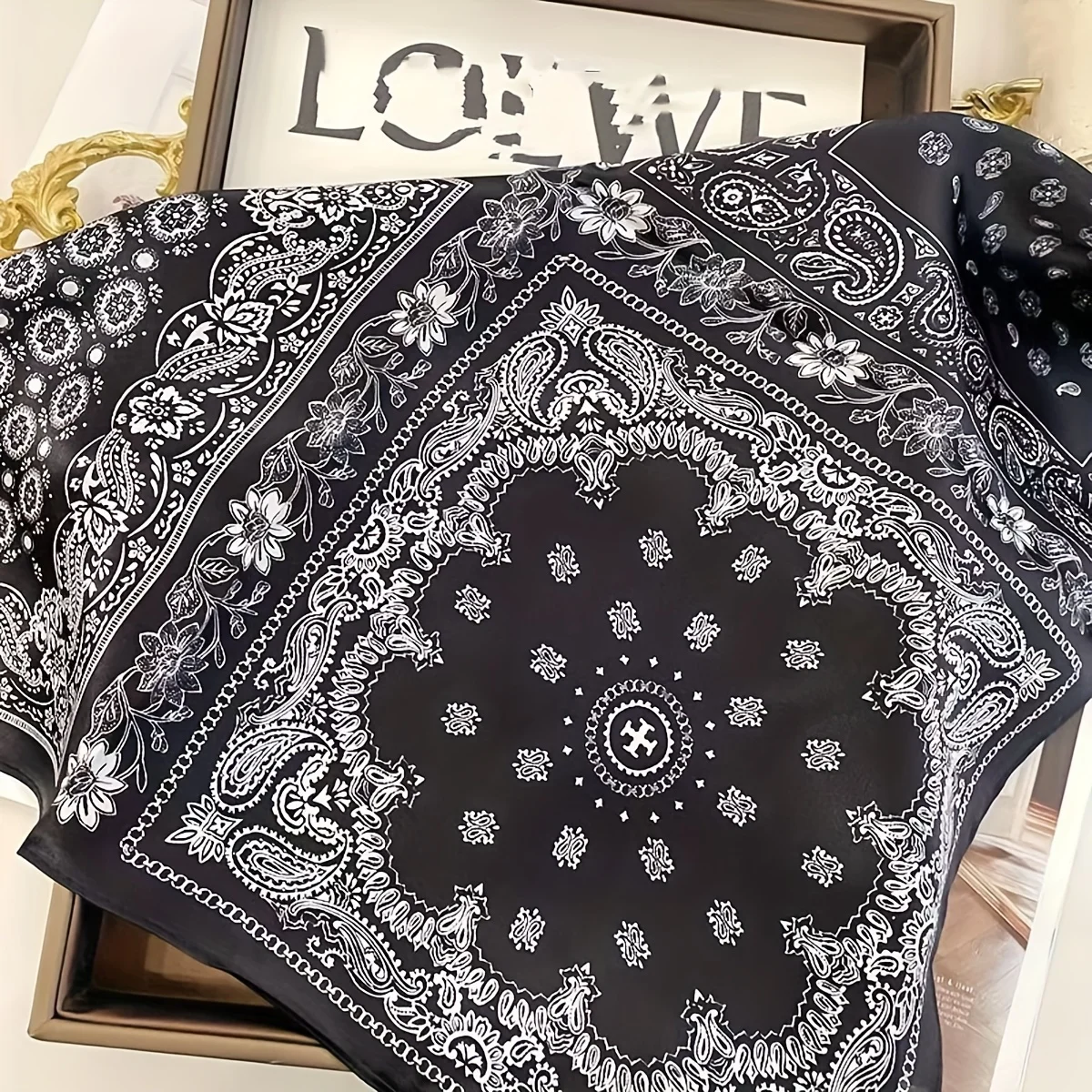 خمر بيزلي طباعة وشاح مربع المألوف شارع الرقص باندانا أنيق حك الرقبة منديل المرأة المطبوعة الحجاب #4