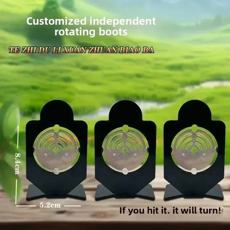 outdoor-hobby-aiming-training-target-small-human-shaped-metal-flip-steel-target-with-support-base
