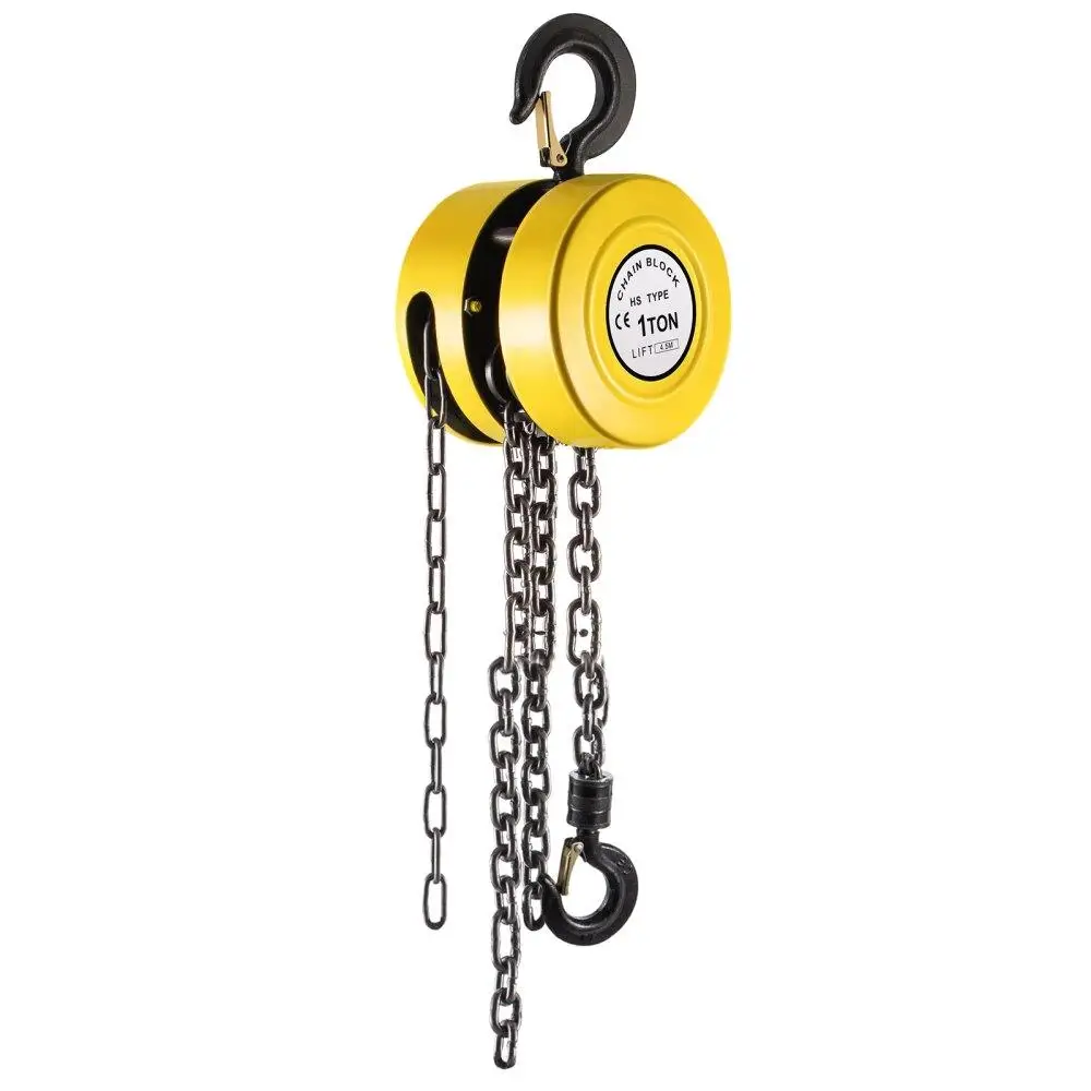 

Heavy-duty Manual Chain Hoist 2200 lbs 1 Ton 15ft 4.5m Lift Industrial Steel Construction Portable Reliable for Workshop
