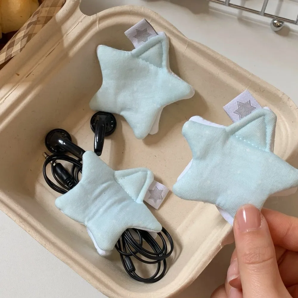 Polka Dot Data Cable Organizer Y2K Star Earphone Storage Bag Korean Japan Style Cute Earphone Decoration Accessories