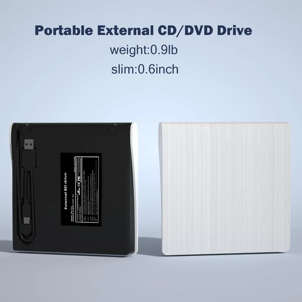 Unidade de dvd externa usb 3.0 usb c cd queimador cd/dvd +/-rw drives ópticos fino portátil dvd cd rom leitor e gravador para computador portátil