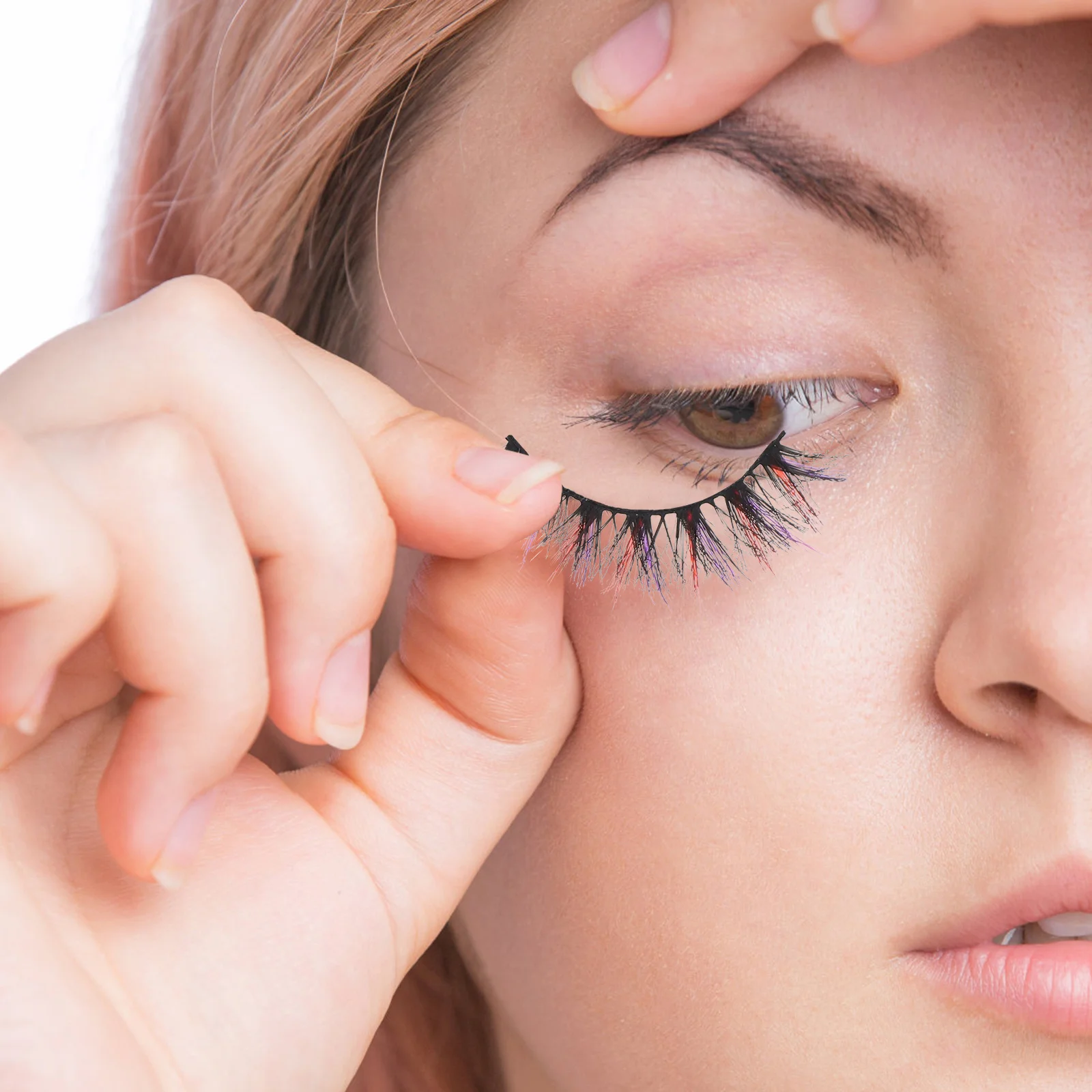 

5Pairs Fashion Colored Lashes Easy to Apply for Beginners Women Bar Night Out Quick Dress Up Fake Eyelashes