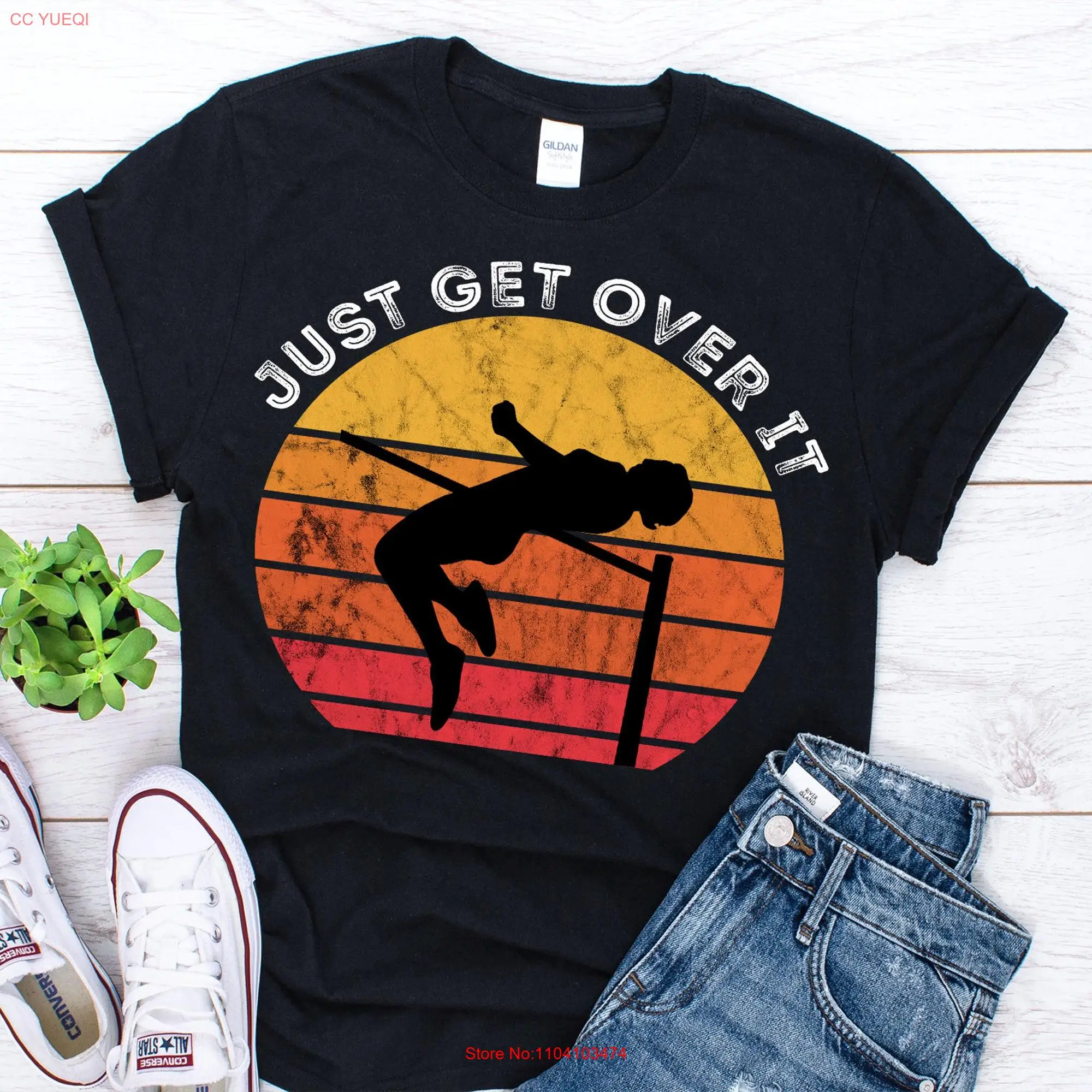 High Jump T Shirt Vintage Jumper Jumping Sports Lover s long or short sleeves