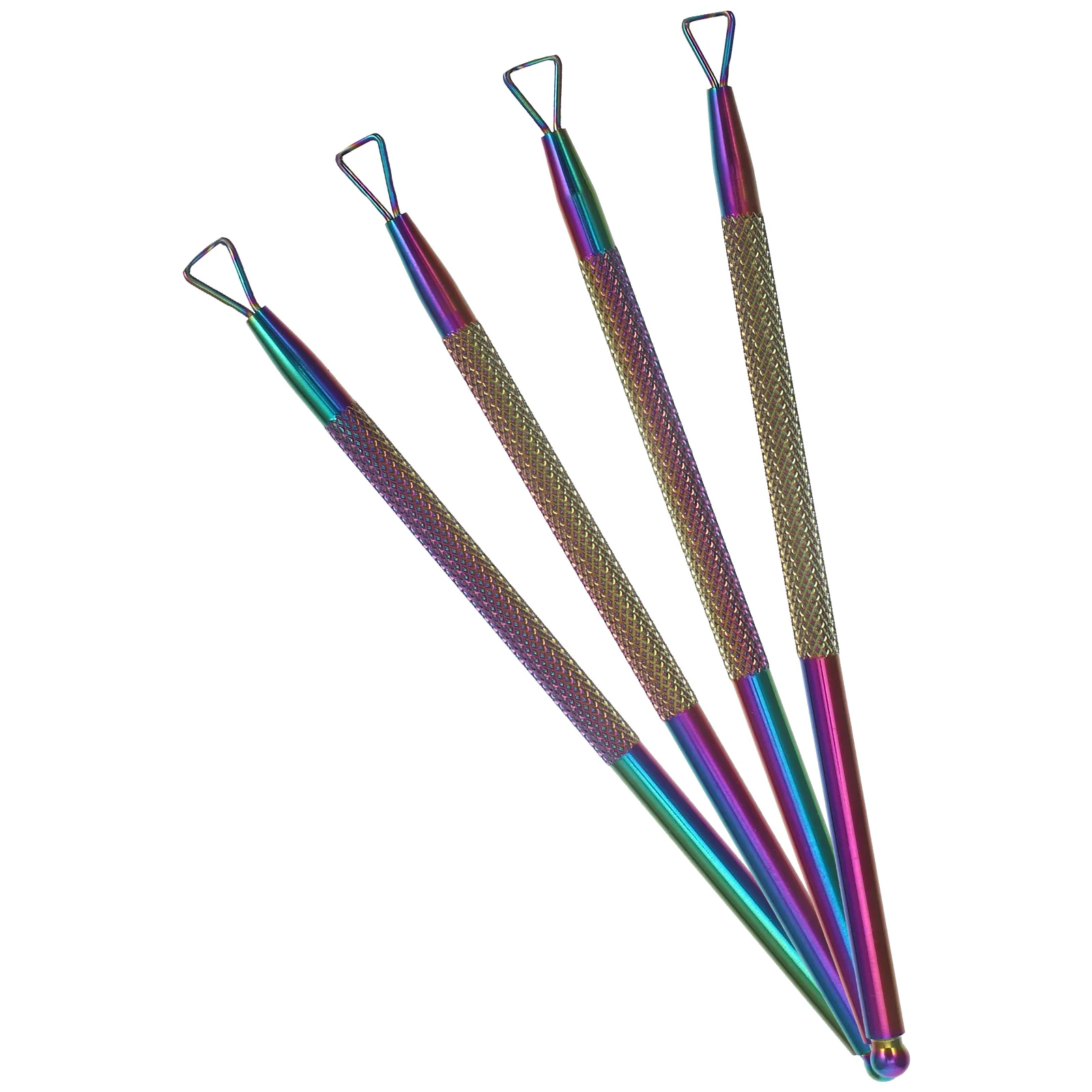 

4 Pcs Triangular Design Cuticle Pusher Stainless Steel Triangle Nail Scraper Gel Remover Manicure Tools