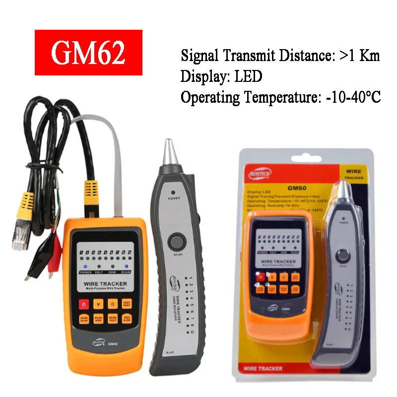 Cable Detector GM60 Handheld Rapid LAN Network Cable Tester Line Finder Wire Tracker Tool Network Line Finder