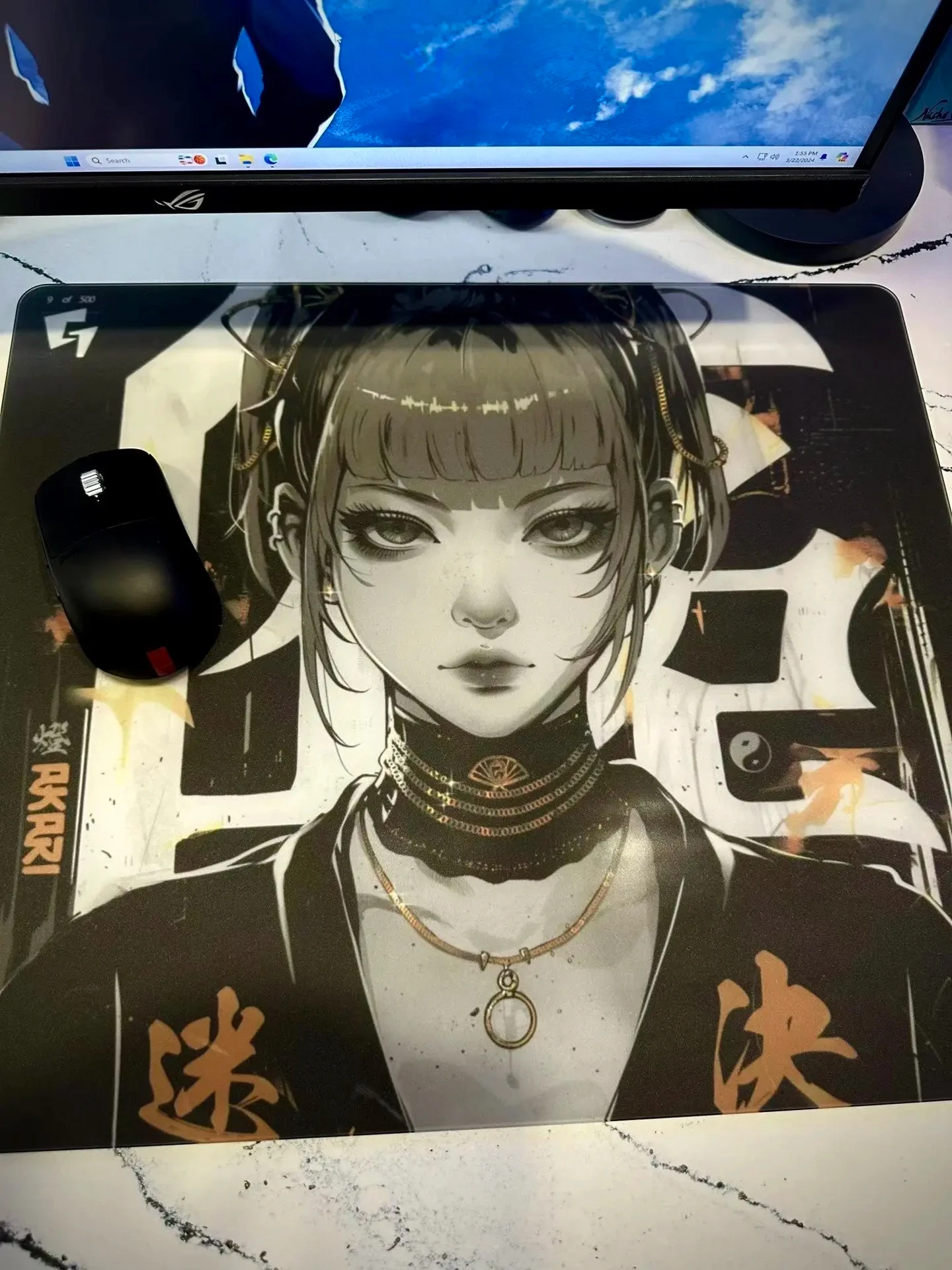 Imagem -04 - Glsswrka-gorilla Glass Mouse Pad Akari Akari Kazemi Substituição Perfeita