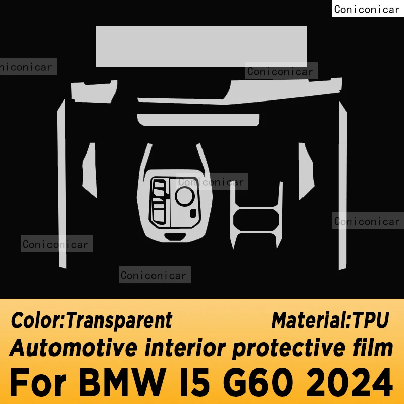 For BMW I5 G60 2023 2024 Gearbox Panel Navigation Automotive Interior Screen TPU Protective Film Cover Anti-Scratch Sticker