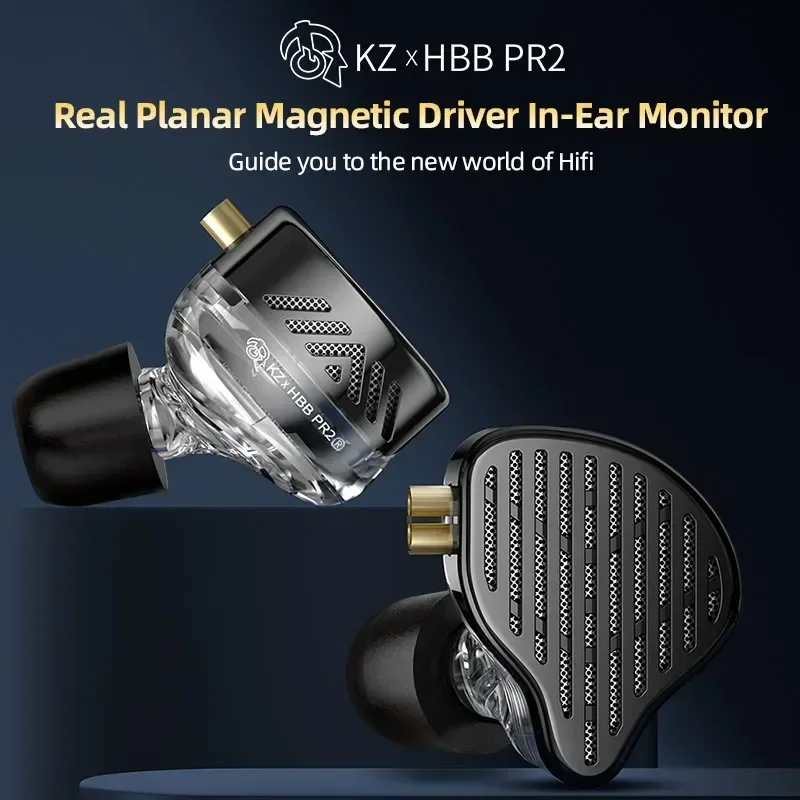 Imagem -03 - Kz-in-ear Hi-fi Fone de Ouvido x Hbb Pr2 e Pr3 Cabo Prateado Driver Magnético Planar Metal Bass Iems Monitor com Fio Headphones Melhor