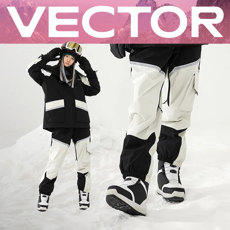 Winter Ski Pants Women Outdoor High Quality Windproof Waterproof Warm Snow Trousers Winter Ski Snowboarding Pants Splicing beam