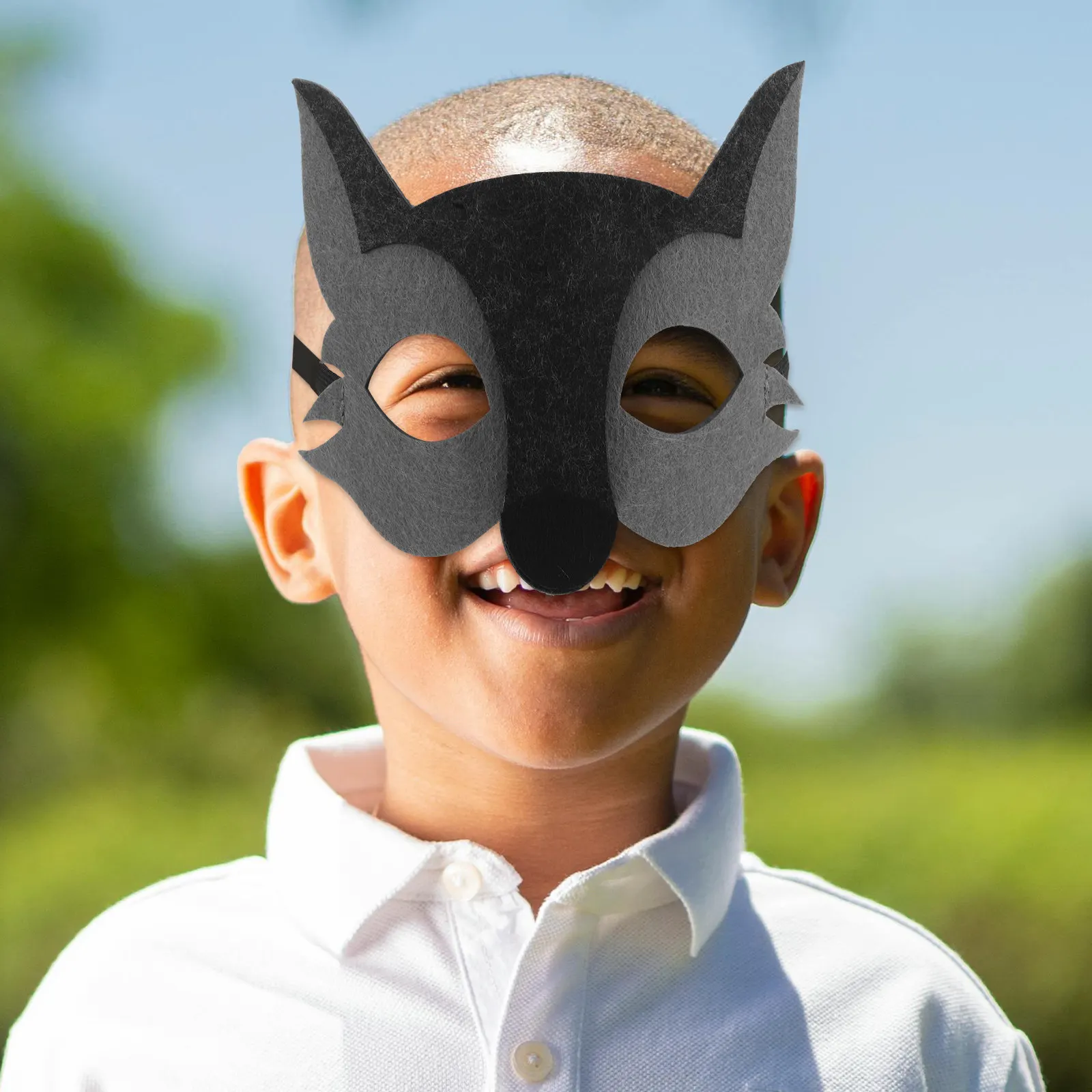 

10 шт. детских масок волка из фетра, полумаски животных для вечеринок, маскарадные маски, аксессуары для Хэллоуина, детские маски для маскарада